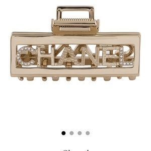 Chanel gold crystal hair clip brand new